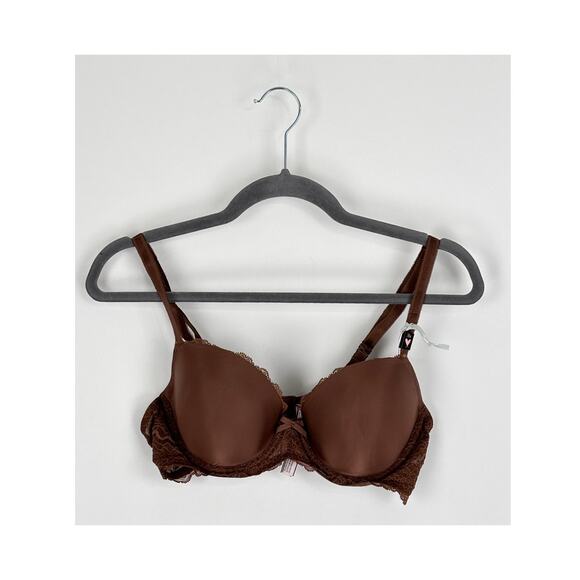 Victorias Secret Smooth Lace Lightly Lined Classic Demi Bra Womens 38B New Brown - Picture 1 of 9